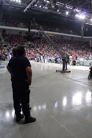 Vorbereitungen zum Eröffnungsspiel der Arena Armeec Sofiaam 30. Juli 2011