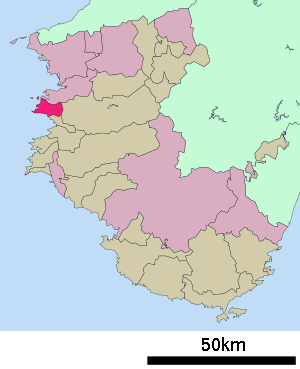 Lage Aridas in der Präfektur