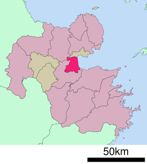 Lage Beppus in der Präfektur