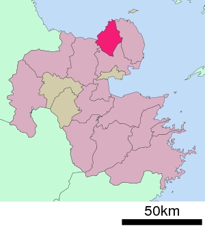 Lage Bungo-Takadas in der Präfektur