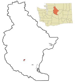 Chelan County Washington Incorporated and Unincorporated areas Leavenworth Highlighted.svg