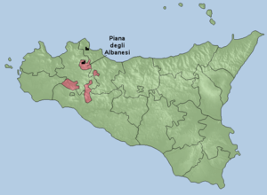Karte Eparchie Piana degli Albanesi