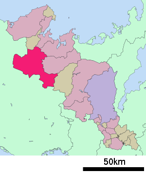 Lage Fukuchiyamas in der Präfektur