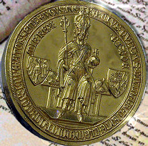 Siegel der Goldenen Bulle mit dem Bildnis Karls IV.