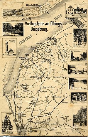 Streckenführung der Haffuferbahn vor dem 1. Weltkrieg (Karte von 1904)