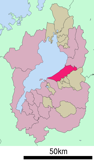 Lage Hikones in der Präfektur
