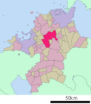 Lage Iizukas in der Präfektur