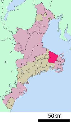 Lage Ises in der Präfektur