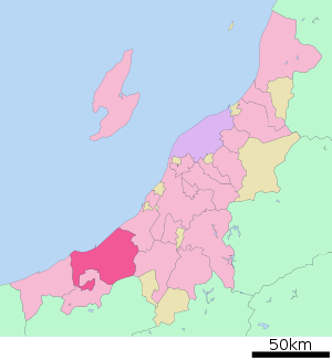 Lage Jōetsus in der Präfektur