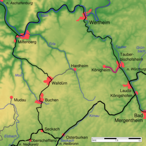 Strecke der Bahnstrecke Tauberbischofsheim–Königheim