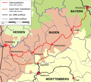 Strecke der Odenwaldbahn (Baden)