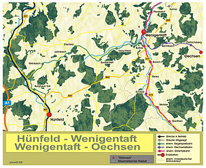Strecke der Bahnstrecke Hünfeld–Wenigentaft-Mansbach