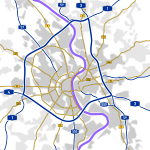 Übersichtskarte Kölner Autobahnring