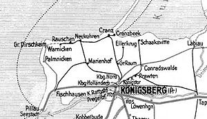Eisenbahnen um Königsberg um 1938