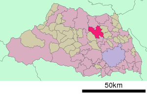 Lage Kōnosus in der Präfektur