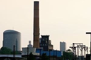 Das Kraftwerk Dortmund vom Spähenfelde aus gesehen