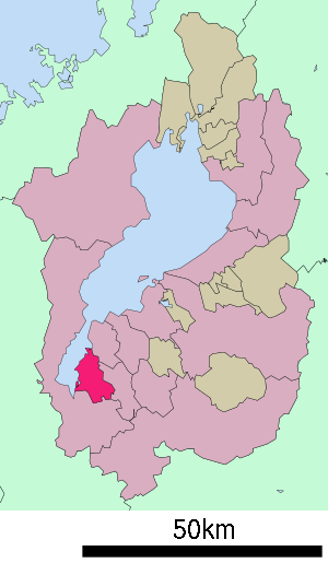Lage Kusatsus in der Präfektur