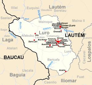 Der Suco Lacawa liegt im westlichen Zentrum des Subdistrikts Luro.