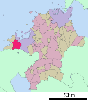 Lage Maebarus in der Präfektur