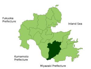 Lage Bungo-Ōnos in der Präfektur