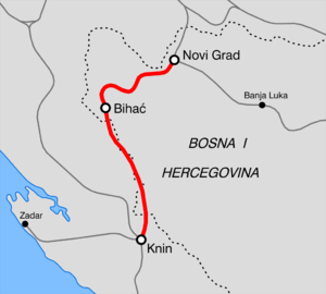 Strecke der Una-Bahn