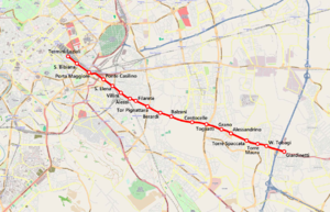 Strecke der Bahnstrecke Roma Laziali–Frosinone