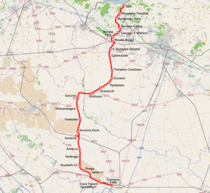 Strecke der Bahnstrecke Cremona–Iseo