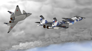 Computergrafik zweier MiG-39 "Flatpack"