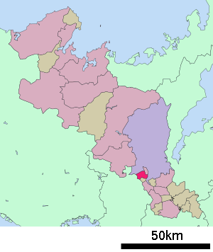 Lage Nagaokakyōs in der Präfektur