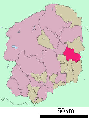 Lage Nasukarasuyamas in der Präfektur