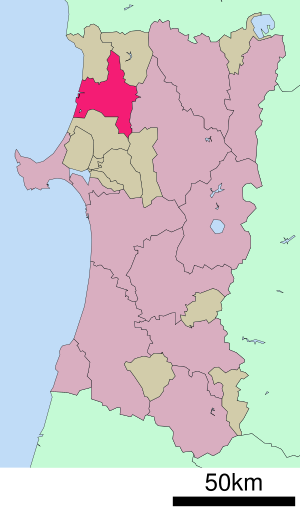 Lage Noshiros in der Präfektur