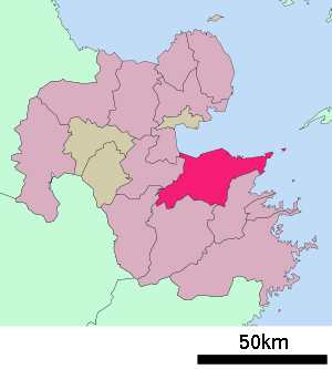 Lage Ōitas in der Präfektur