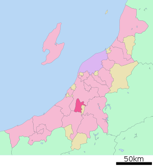 Lage Ojiyas in der Präfektur