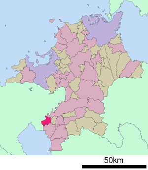 Lage Ōkawas in der Präfektur
