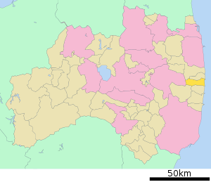 Lage Ōkumas in der Präfektur
