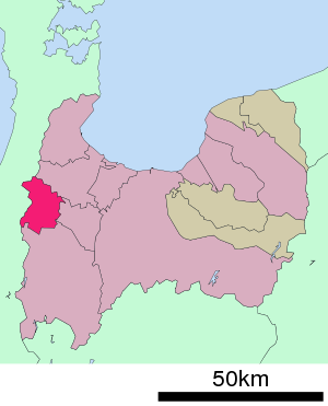 Lage Oyabes in der Präfektur