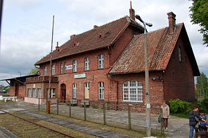 Der Bahnhof in Lipusz (Lippusch)