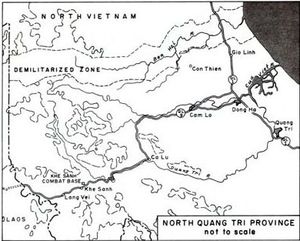 Lage der Khe Sanh Combat Base in der Provinz Quang Tri