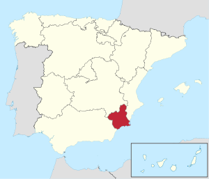 Lage der Region Murcia in Spanien