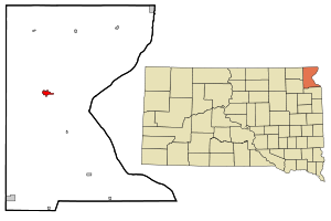 Roberts County South Dakota Incorporated and Unincorporated areas Sisseton Highlighted.svg