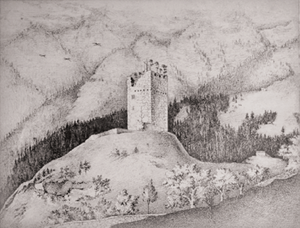 Ruine Rosenegg (Darstellung aus dem Jahr 1874)