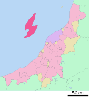 Lage Sados in der Präfektur