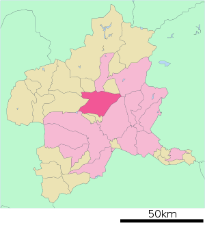 Lage Shibukawas in der Präfektur
