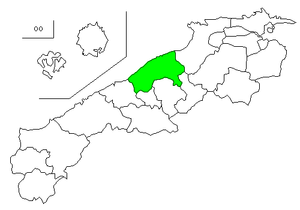 Lage Ōdas in der Präfektur
