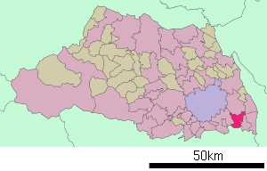 Lage Sōkas in der Präfektur