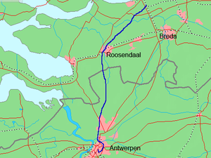 Strecke der Bahnstrecke Antwerpen–Lage Zwaluwe