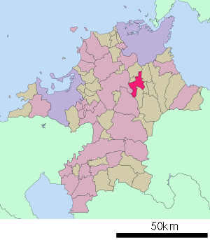 Lage Tagawas in der Präfektur