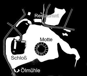 Plan der Schlossanlage Tüschenbroich mit Motte