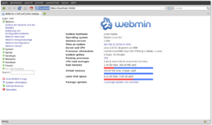 Bildschirmfoto von Webmin 1.500