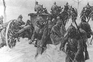 Schlacht in den Karpaten (zeitgenössische Postkarte)